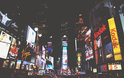 المدينة ، مدينة نيويورك ، تايم سكوير، خلفية HD HD wallpaper