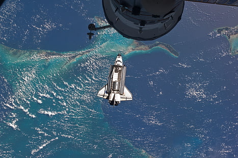 Space, space shuttle, nasa, Atlantis, iss, last flight, stazione spaziale internazionale, Sfondo HD HD wallpaper