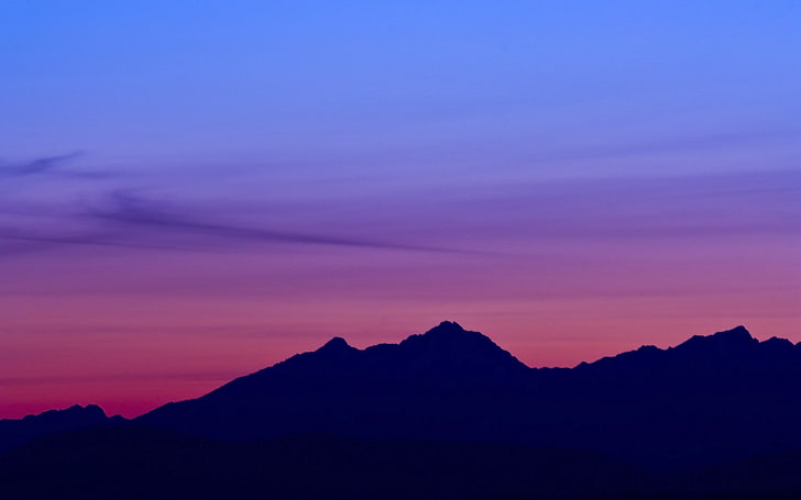 montagna e nuvole carta da parati digitale, paesaggio, natura, montagne, tramonto, luce solare, cielo, Sfondo HD