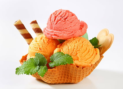 Lebensmittel, Eis, Süßigkeiten, Waffel, HD-Hintergrundbild HD wallpaper