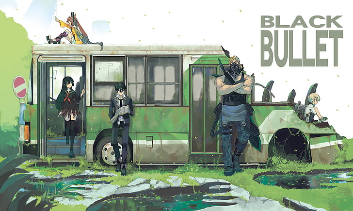 Black Bullet, Satomi Rentarou, Aihara Enju, Kisara Tendo, Sfondo HD
