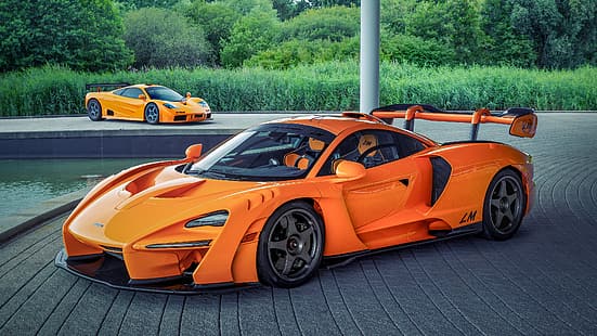 McLaren Senna, McLaren F1 LM, samochód, pojazd, supersamochody, pomarańczowe samochody, Tapety HD HD wallpaper