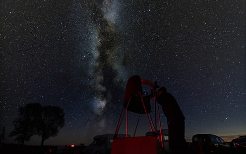 مجرة درب التبانة ستارز نايت تلسكوب HD ، فضاء ، ليل ، نجوم ، مجرة ​​، طريق ، حليبي ، تلسكوب، خلفية HD HD wallpaper