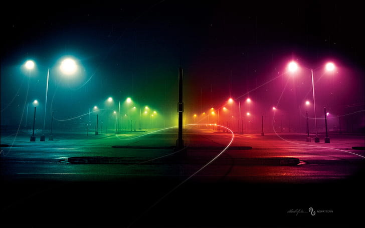 landscapes cityscapes night lights lamps rainbows roads hdr photography park 2560x1600  Abstract Photography HD Art , Landscapes, cityscapes, HD wallpaper