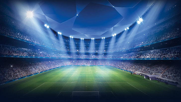 stadion, arena, pencahayaan, sepak bola, Wallpaper HD