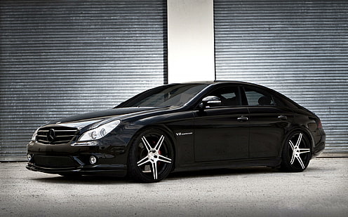 Mercedes Benz CLS55 AMG, черный мерседес бенц седан, мерседес, бенц, cls55, автомобили, мерседес бенц, HD обои HD wallpaper