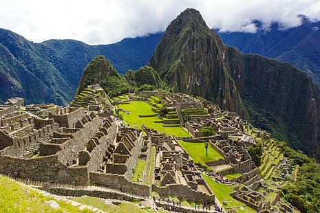 Montanhas, Panorama, Ruínas, América do Sul, Peru, Machu Picchu, A cidade antiga, HD papel de parede HD wallpaper