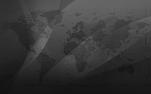خريطة ناقلات الفن ، خريطة ، المناطق الزمنية ، العالم، خلفية HD HD wallpaper