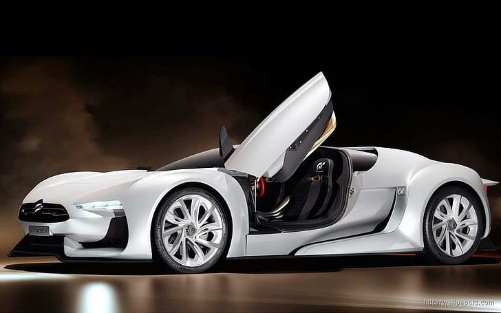Citroen Supercar Concept, white citroen concept sports car, concept, citroen, supercar, cars, HD wallpaper