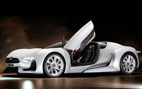 Citroen Supercar Concept ، سيارة بيضاء مفهوم citroen رياضية ، مفهوم ، سيتروين ، سوبر كار ، سيارات، خلفية HD HD wallpaper