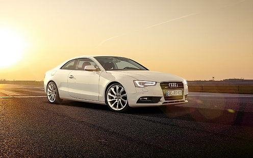 Fantastisch, Audi A5, weißes Auto, Straße, fantastisch, Audi A5, weißes Auto, Straße, HD-Hintergrundbild HD wallpaper