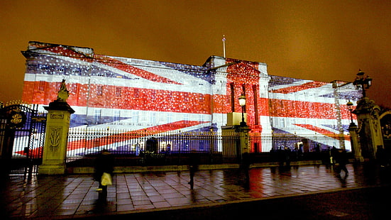 Buckingham, Inglaterra, iluminado, Londres, palacio, Fondo de pantalla HD HD wallpaper