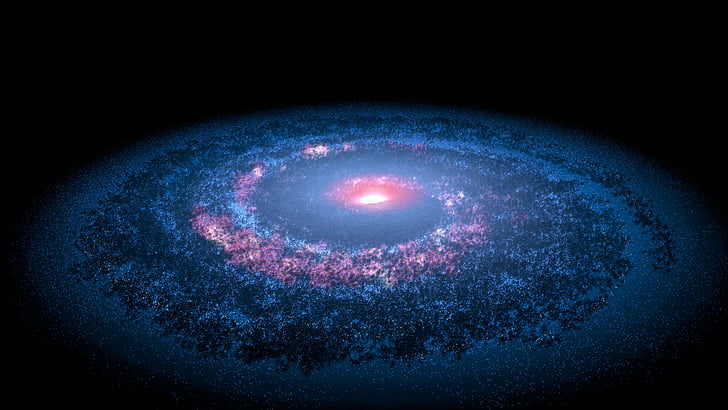 Galaxia espiral, Vía láctea, Sistema solar, NASA, Telescopio espacial Spitzer, 4K, Fondo de pantalla HD