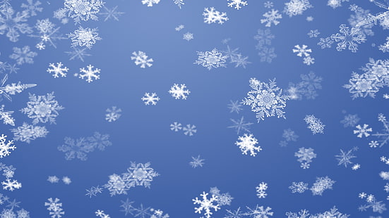 sfondo blu con fiocchi di neve, fiocchi di neve, sfondo, inverno, disegno, Sfondo HD HD wallpaper