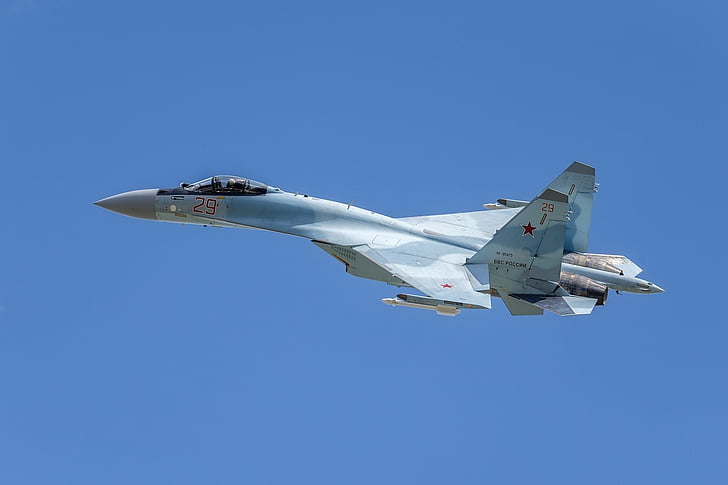 Jet Fighters, Sukhoi Su-35, Pesawat, Jet Fighter, Warplane, Wallpaper HD