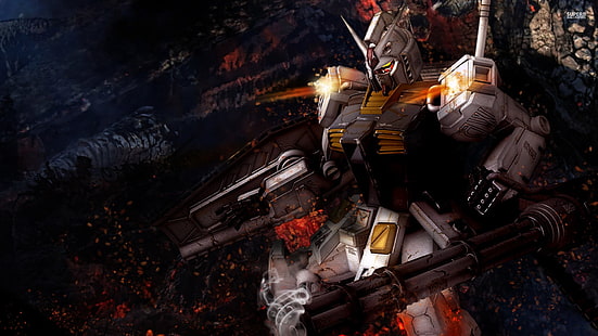 Ilustracja Gundam, Gundam, Mobile Suit Gundam, RX-78 Gundam, anime, Tapety HD HD wallpaper