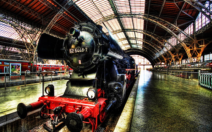 Steam Train, station, train, old, vintage, hdr, HD wallpaper