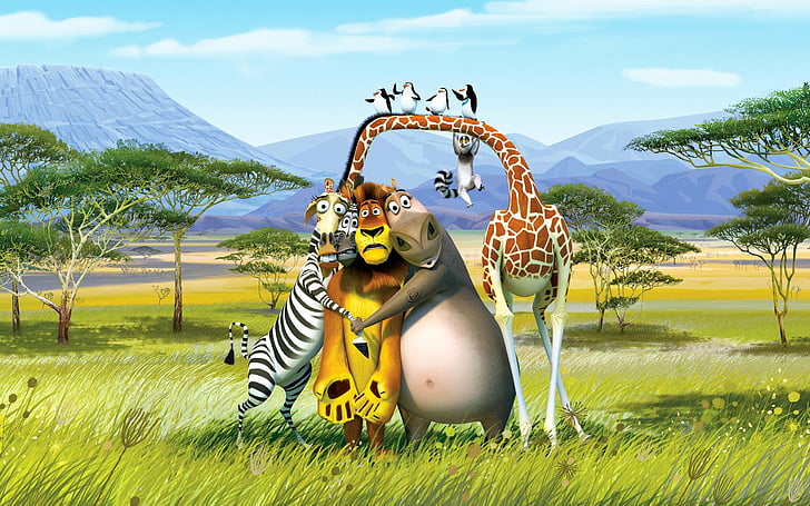 映画、マダガスカル：エスケープ2アフリカ、アフリカ、マダガスカル（映画）、 HDデスクトップの壁紙