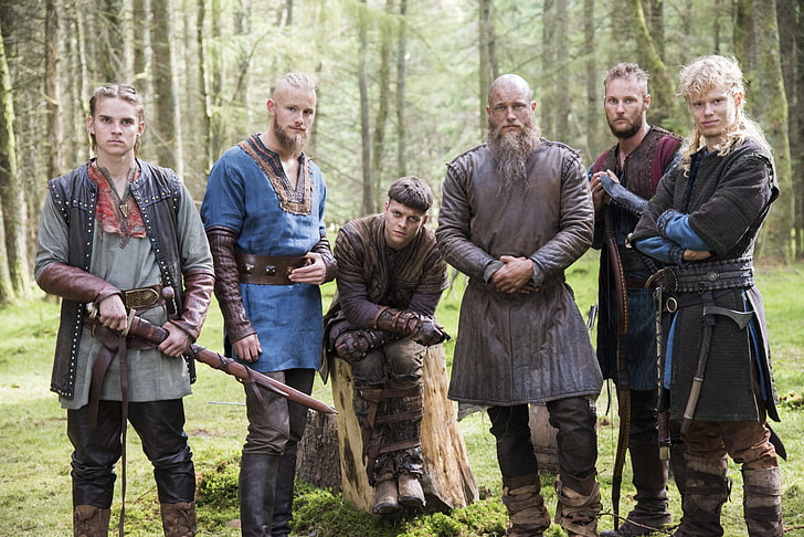 Vikingler karakterleri, arka plan, Vikingler, oğullar, Vikingler, Travis Fimmel, Ragnar Lothbrok, HD masaüstü duvar kağıdı