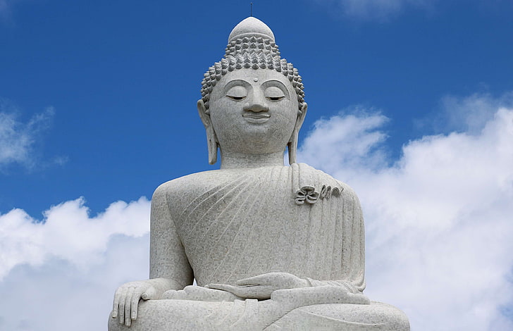 Большой Будда, Будда, статуя Будды, буддизм, облака, ориентир, Пхукет, религия, статуя, Таиланд, большой Будда Пхукета, HD обои