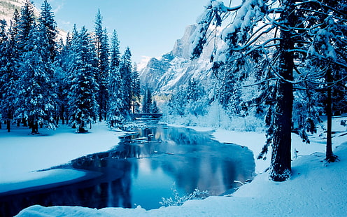 es, salju, salju turun, musim dingin, Wallpaper HD HD wallpaper