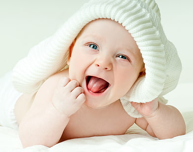 top bianco del bambino, bambino, viso, dolce, bambino, ragazzo, neonato, Sfondo HD HD wallpaper