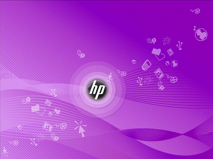Styl Dla HP, logo HP, komputery, HP, fiolet, grafika, Tapety HD