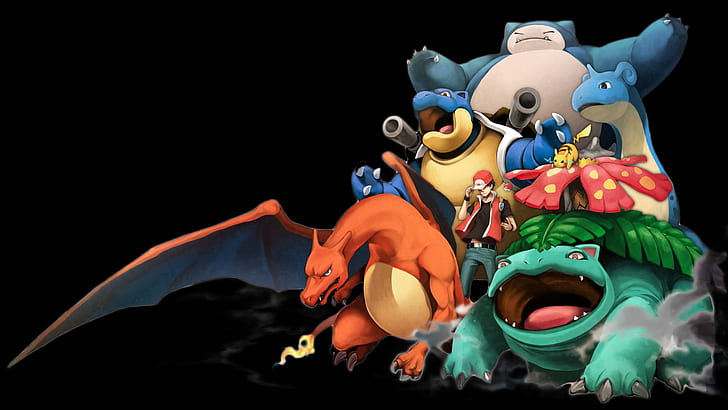 Pokemon Charizard Venusaur Snorlax Lapras Pikachu Blastoise HD ، كارتون / هزلي ، بوكيمون ، بيكاتشو ، تشارجارد ، بلاستواز ، فينوسور ، سنورلاكس ، لابراس، خلفية HD