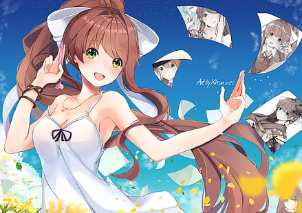 Doki Doki Literature Club, 애니메이션 소녀, 비주얼 노벨, Monika (Doki Doki Literature Club), HD 배경 화면 HD wallpaper