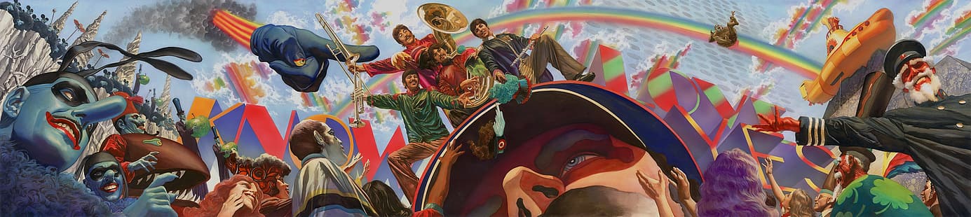The Beatles, Джордж Харрисон, Пол Маккартни, Ринго Старр, Джон Леннон, поп-арт, HD обои HD wallpaper