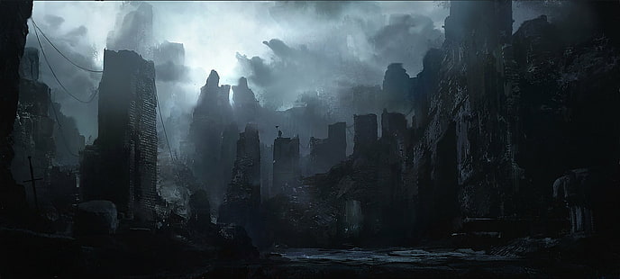الخيال العلمي ، ما بعد نهاية العالم ، المدينة ، ناطحة سحاب، خلفية HD HD wallpaper