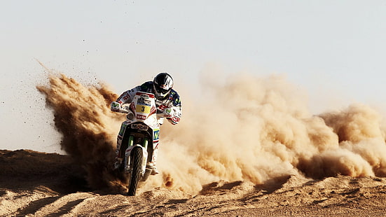 Rajd Dakar Motocykl, Motocykl, Motocykle, Dakar, Rajd, sport, Prędkość, piasek, Tapety HD HD wallpaper