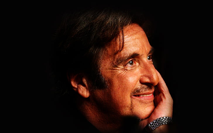 Al Pacino, silver link bracelet watch, actor, scarface, al pachino, face, smile, HD wallpaper