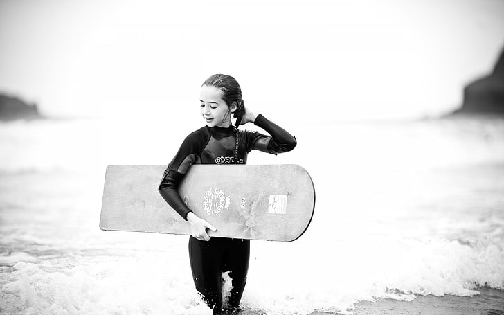 Playas, negro, bodyboard, niña, naturaleza, océano, surf, olas, blanco,  Fondo de pantalla HD | Wallpaperbetter