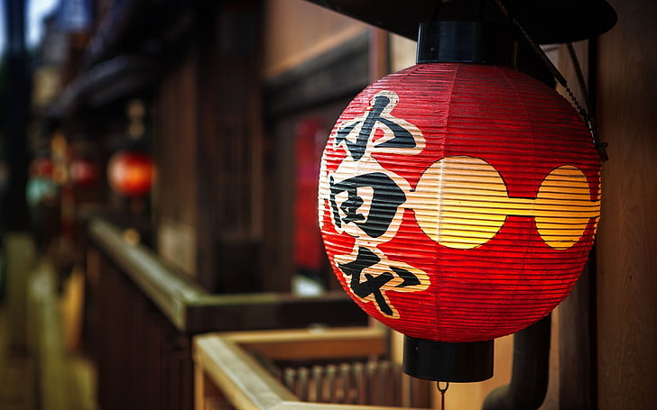 japanese paper lantern-City HD Wallpaper, white and red Japanses paper lantern, HD wallpaper