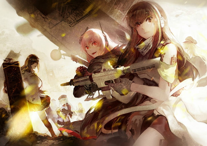 anime, Girls_Frontline, pistolet, Girls Frontline, filles avec des fusils, M4 SOPMOD II (Girls Frontline), Fond d'écran HD