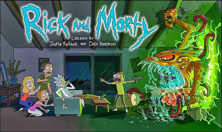 Ilustración de Rick y Morty, Rick y Morty, Rick Sánchez, Morty Smith, Beth Smith, Jerry Smith, Summer Smith, Fondo de pantalla HD