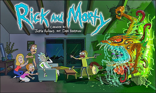 Rick und Morty-Illustration, Rick und Morty, Rick Sanchez, Morty Smith, Beth Smith, Jerry Smith, Summer Smith, HD-Hintergrundbild HD wallpaper