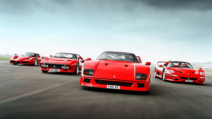 Ferrari, автомобиль, Ferrari F40, Ferrari F50, Enzo Ferrari, Ferrari 288 GTO, Ferrari Enzo, итальянский, красные автомобили, автомобиль, HD обои
