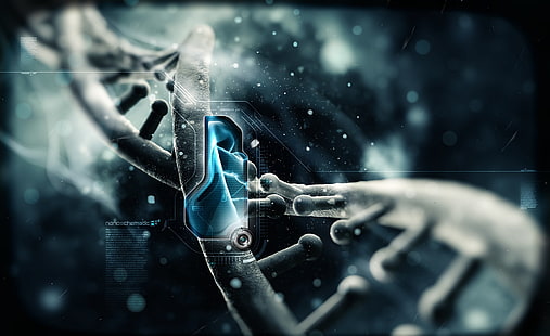 DNA, ภาพประกอบยีน, ศิลปะ, 3 มิติ, ดีเอ็นเอ, เส้นดีเอ็นเอ, วอลล์เปเปอร์ HD HD wallpaper
