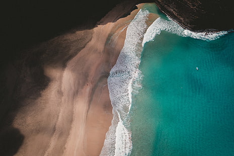 bord de mer brun, paysage, plage, sable, nature, eau, Fond d'écran HD HD wallpaper