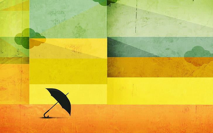 Umbrella Abstract HD, black umbrella illustration, abstract, digital/artwork, umbrella, HD wallpaper