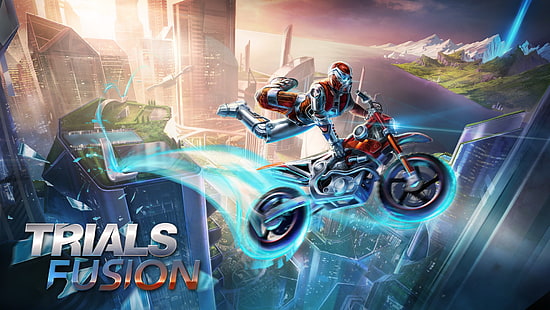Trials Fusion game wallpaper, trials fusion, redlynx, motorcycles, 2014, HD wallpaper HD wallpaper