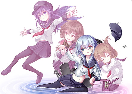 Anime, Koleksi Kantai, Akatsuki (KanColle), Hibiki (Kancolle), Ikazuchi (Kancolle), Inazuma (Kancolle), Wallpaper HD HD wallpaper