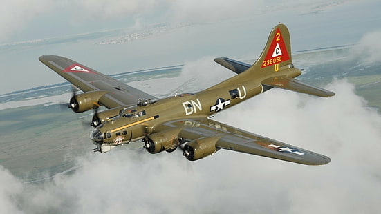 폭격기, 보잉 B-17 비행 요새, 공군, 항공기, 비행기, HD 배경 화면 HD wallpaper