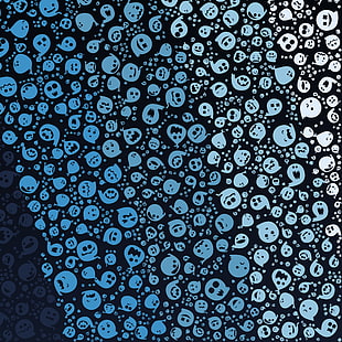 파란색과 검은 색 유령 일러스트 벽지, 소재 스타일, 간단하고, 화려한, 안드로이드 마시멜로, HD 배경 화면 HD wallpaper