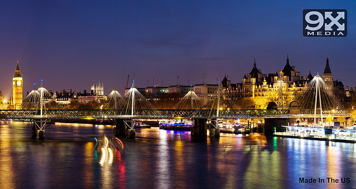 Elizabeth Tower, London, Stadtbild, Stadt, Brücke, Nacht, HD-Hintergrundbild