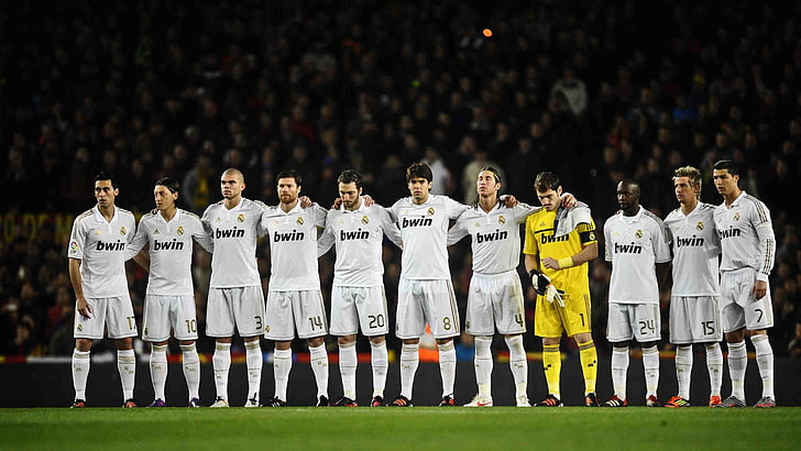 maillots de football blanc et jaune pour hommes, Football, Real Madrid C.F., Fond d'écran HD