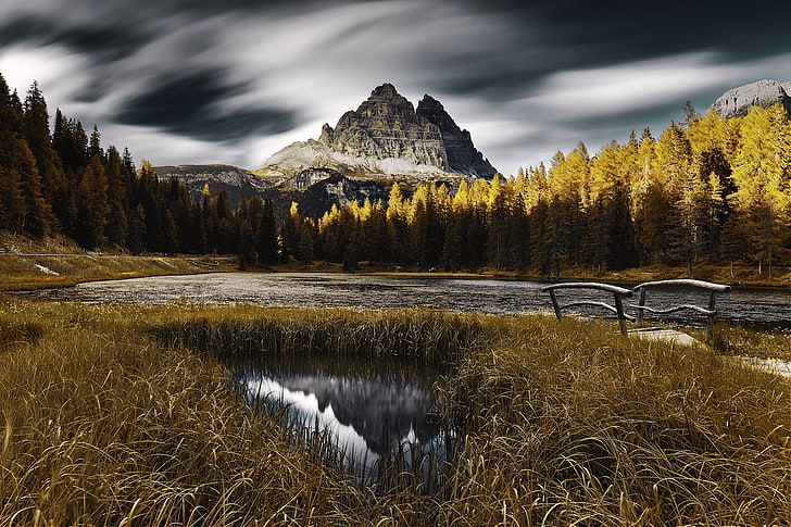 มืดท้องฟ้า Dolomites (ภูเขา) อิตาลีธรรมชาติภูมิทัศน์, วอลล์เปเปอร์ HD