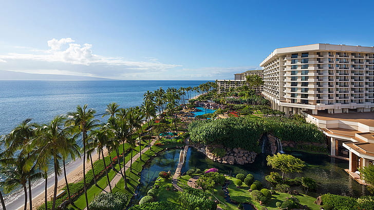 Ganska romantiska platser för semester Hyatt Regency Maui Resort och Spa HD Bakgrundsbilder för mobiltelefoner och bärbara datorer, HD tapet